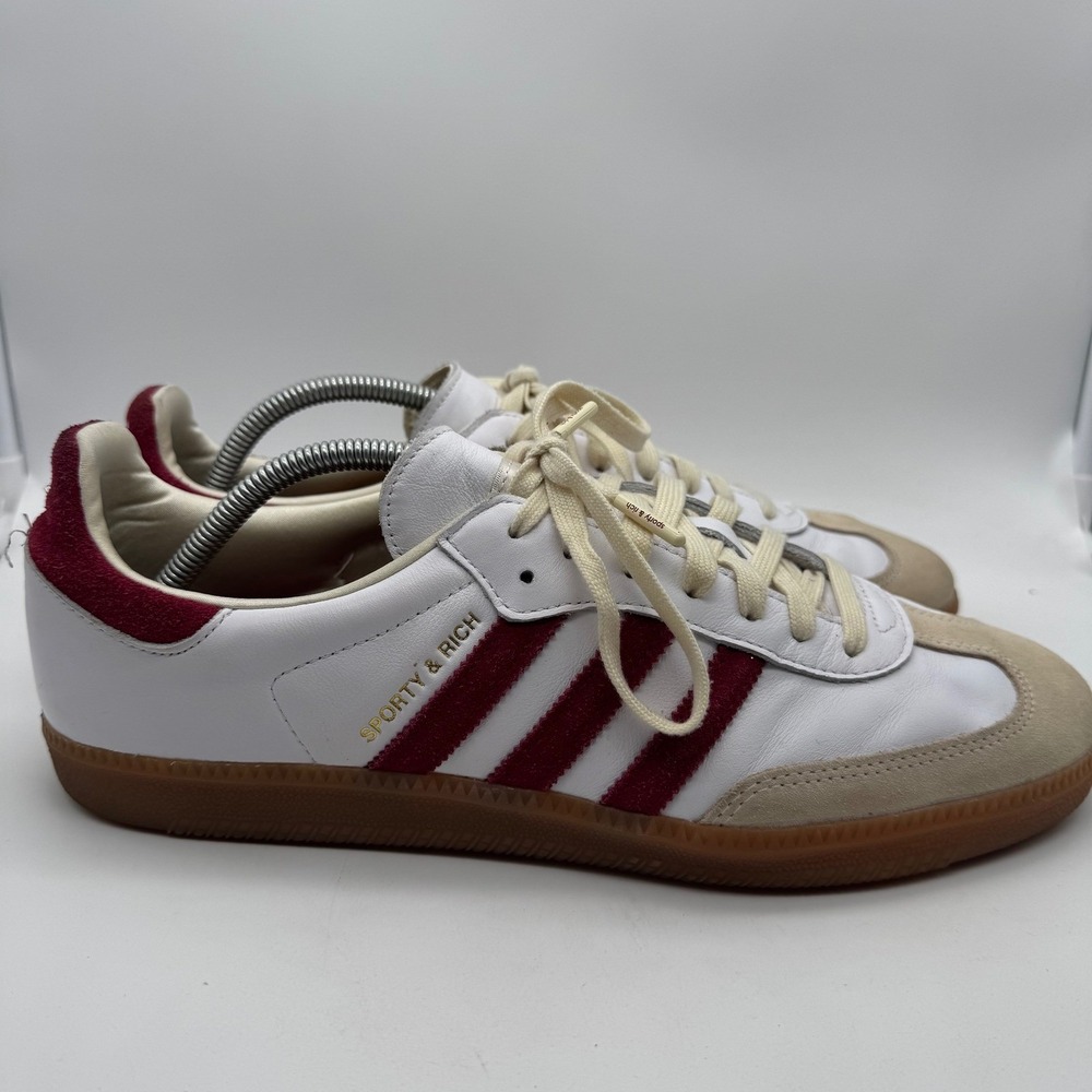 Adidas Samba Sporty & Rich Cream White Burgundy Gum Bottom‎ Sneakers 11.5